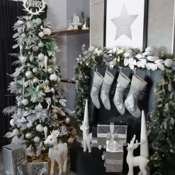 Personalised Silver Bauble Christmas Stocking Personalised Stockings|