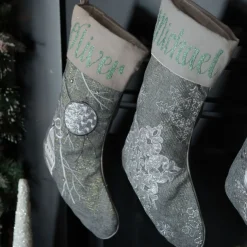 Personalised Silver Bauble Christmas Stocking Personalised Stockings|