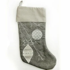 Personalised Silver Bauble Christmas Stocking Personalised Stockings|