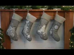 Personalised Silver Bauble Christmas Stocking Personalised Stockings|