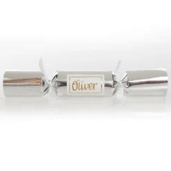 Personalised Silver Plain Bon Bon - Single Christmas Bon Bons|