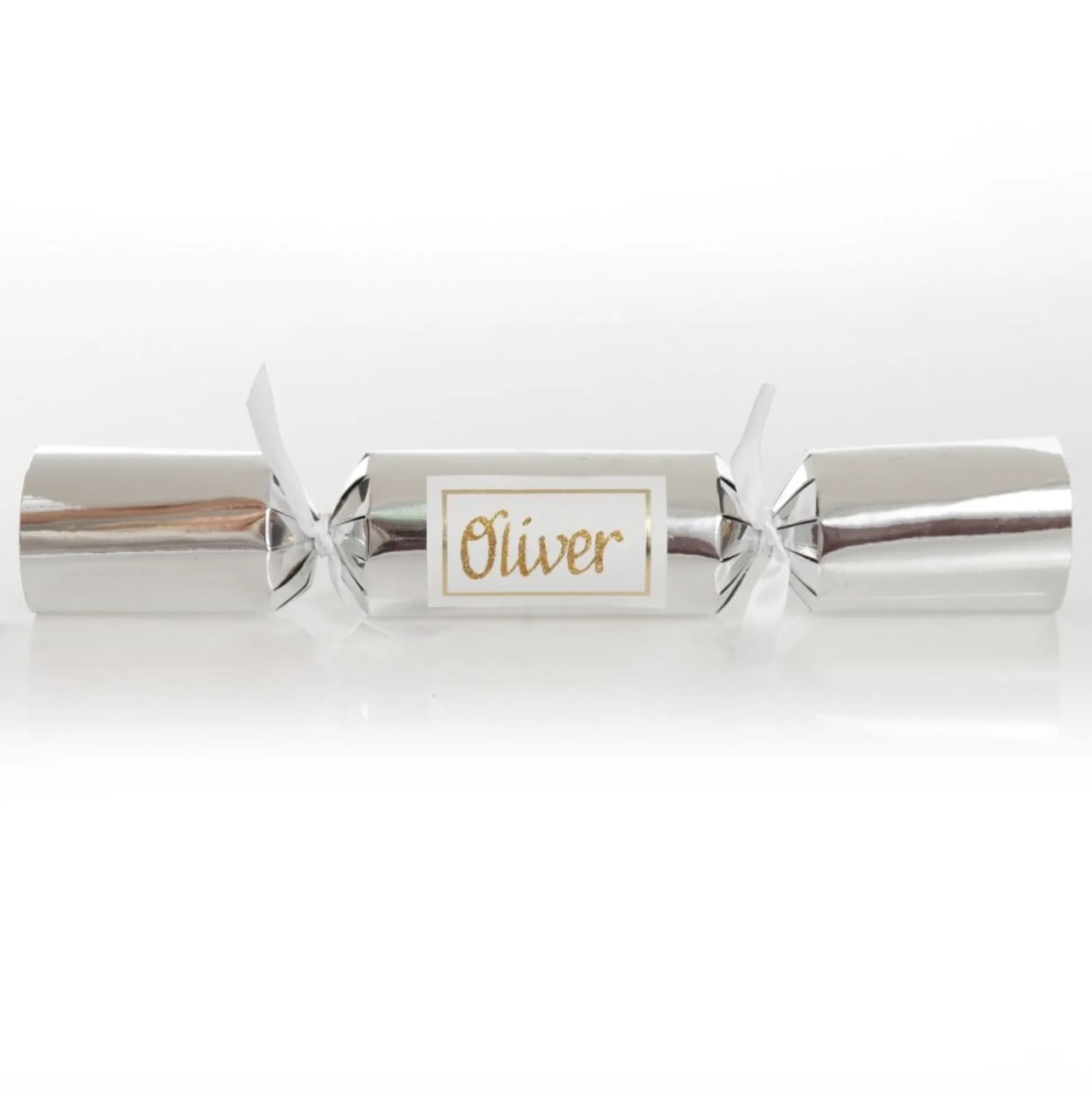 Personalised Silver Plain Bon Bon - Single Christmas Bon Bons|