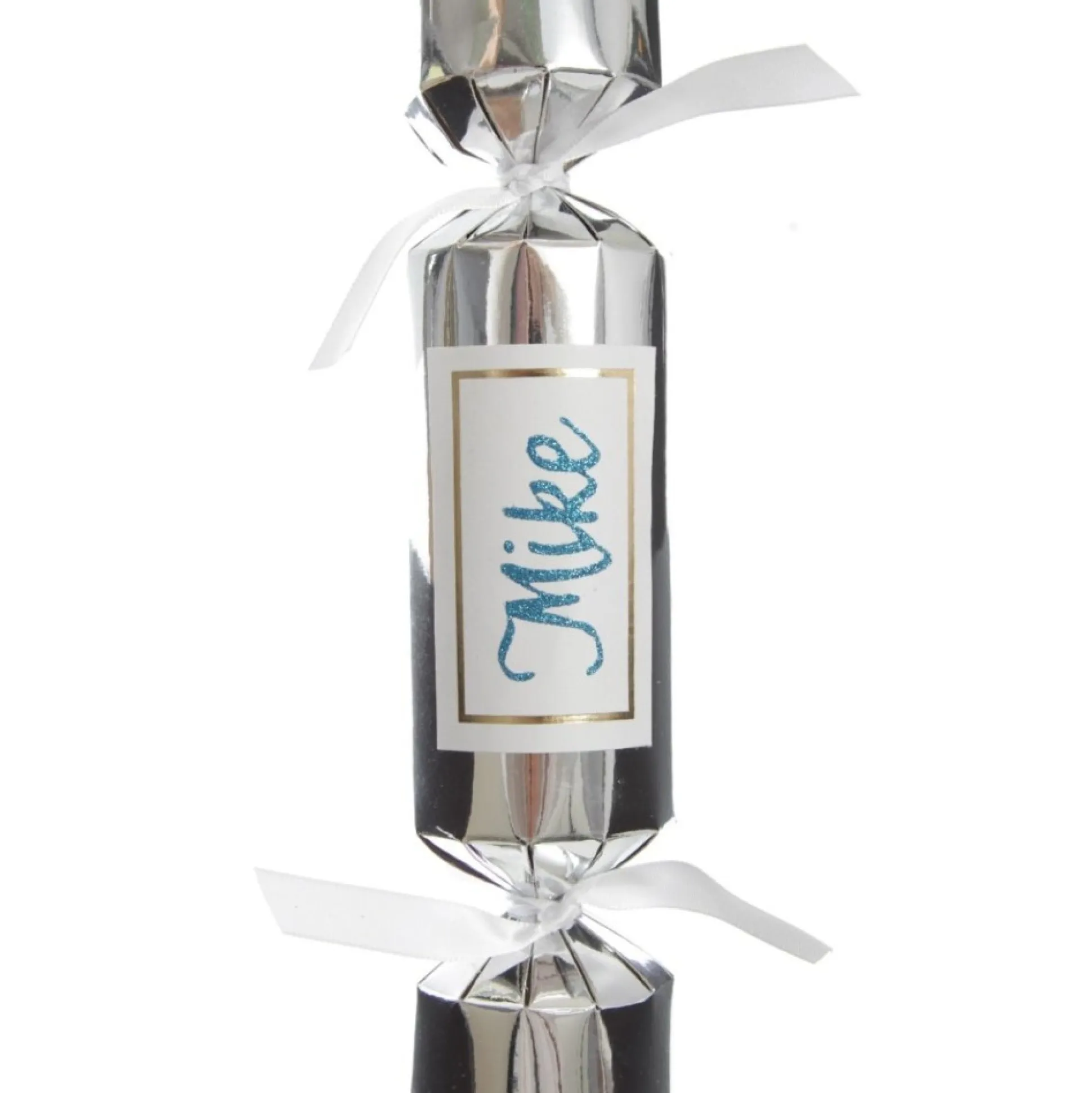 Personalised Silver Plain Bon Bon - Single Christmas Bon Bons|