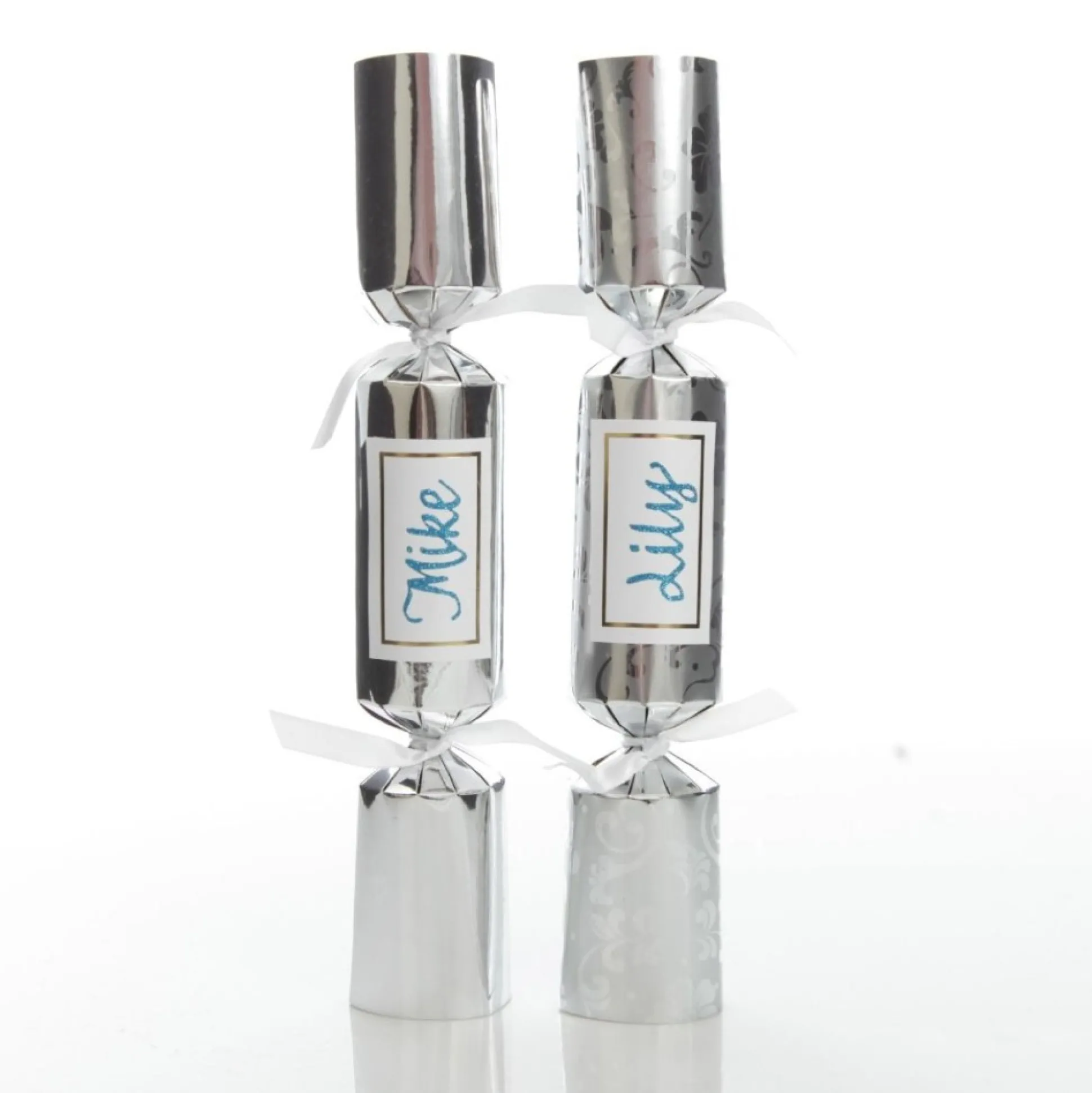 Personalised Silver Plain Bon Bon - Single Christmas Bon Bons|