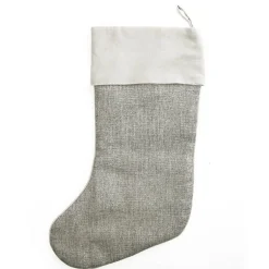 Personalised Silver Poinsettia Christmas Stocking Personalised Stockings|