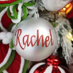 Personalised Silver Shatterproof Christmas Bauble Personalised Baubles|