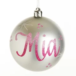 Personalised Silver Shatterproof Christmas Bauble Personalised Baubles|