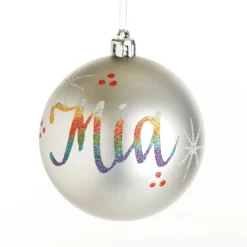 Personalised Silver Shatterproof Christmas Bauble Personalised Baubles|