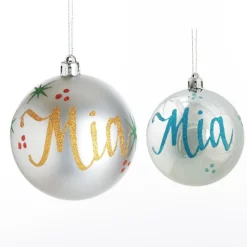 Personalised Silver Shatterproof Christmas Bauble Personalised Baubles|