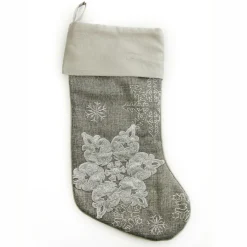 Personalised Silver Snowflake Christmas Stocking Personalised Stockings|