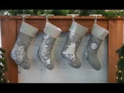 Personalised Silver Snowflake Christmas Stocking Personalised Stockings|