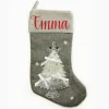 Personalised Silver Tree Christmas Stocking Personalised Stockings|