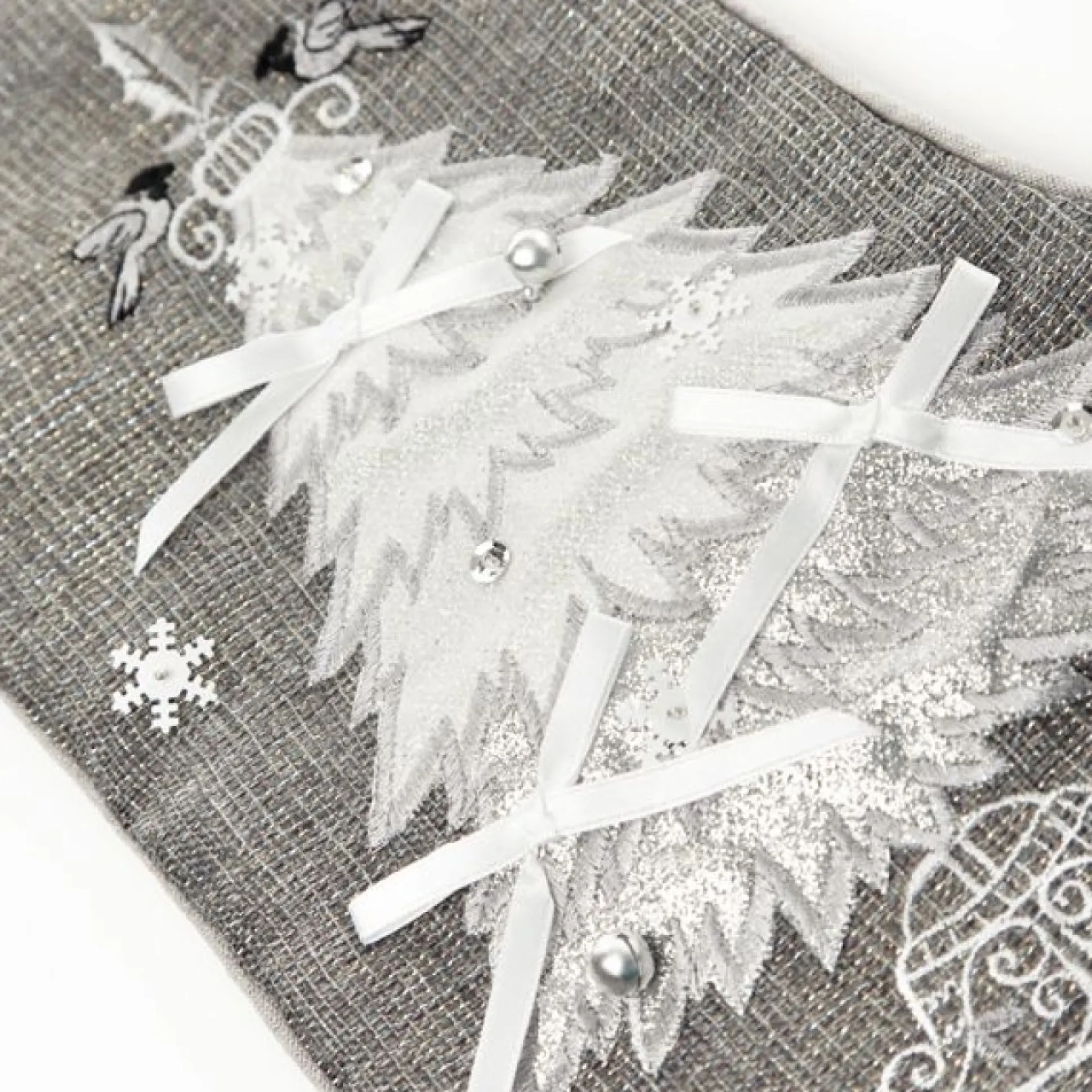 Personalised Silver Tree Christmas Stocking Personalised Stockings|