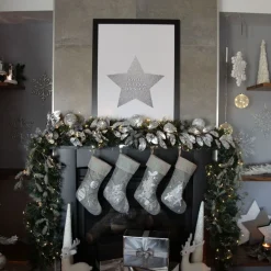 Personalised Silver Tree Christmas Stocking Personalised Stockings|