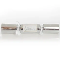 Personalised Silver with White Snowflake Bon Bon - Single Christmas Bon Bons|