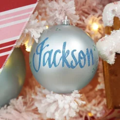 Personalised Sky Blue Shatterproof Christmas Bauble Personalised Baubles|