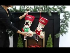 Personalised Snowman Christmas Stocking with Dangly Legs Personalised Stockings|