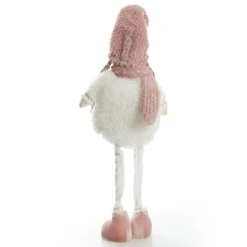 Personalised Standing Pink Girl Ornament with Timber Heart Christmas Figurines|