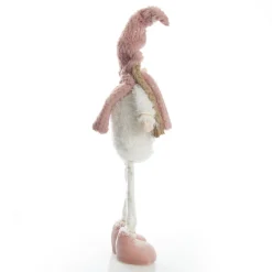 Personalised Standing Pink Girl Ornament with Timber Heart Christmas Figurines|