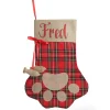 Personalised Tartan Cat Paw Christmas Stocking Personalised Stockings|