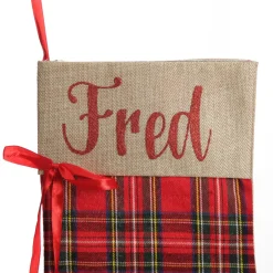 Personalised Tartan Cat Paw Christmas Stocking Personalised Stockings|