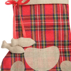Personalised Tartan Cat Paw Christmas Stocking Personalised Stockings|