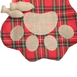 Personalised Tartan Cat Paw Christmas Stocking Personalised Stockings|