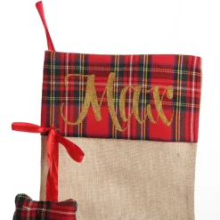 Personalised Tartan Dog Paw Christmas Stocking Personalised Stockings|