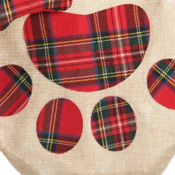 Personalised Tartan Dog Paw Christmas Stocking Personalised Stockings|