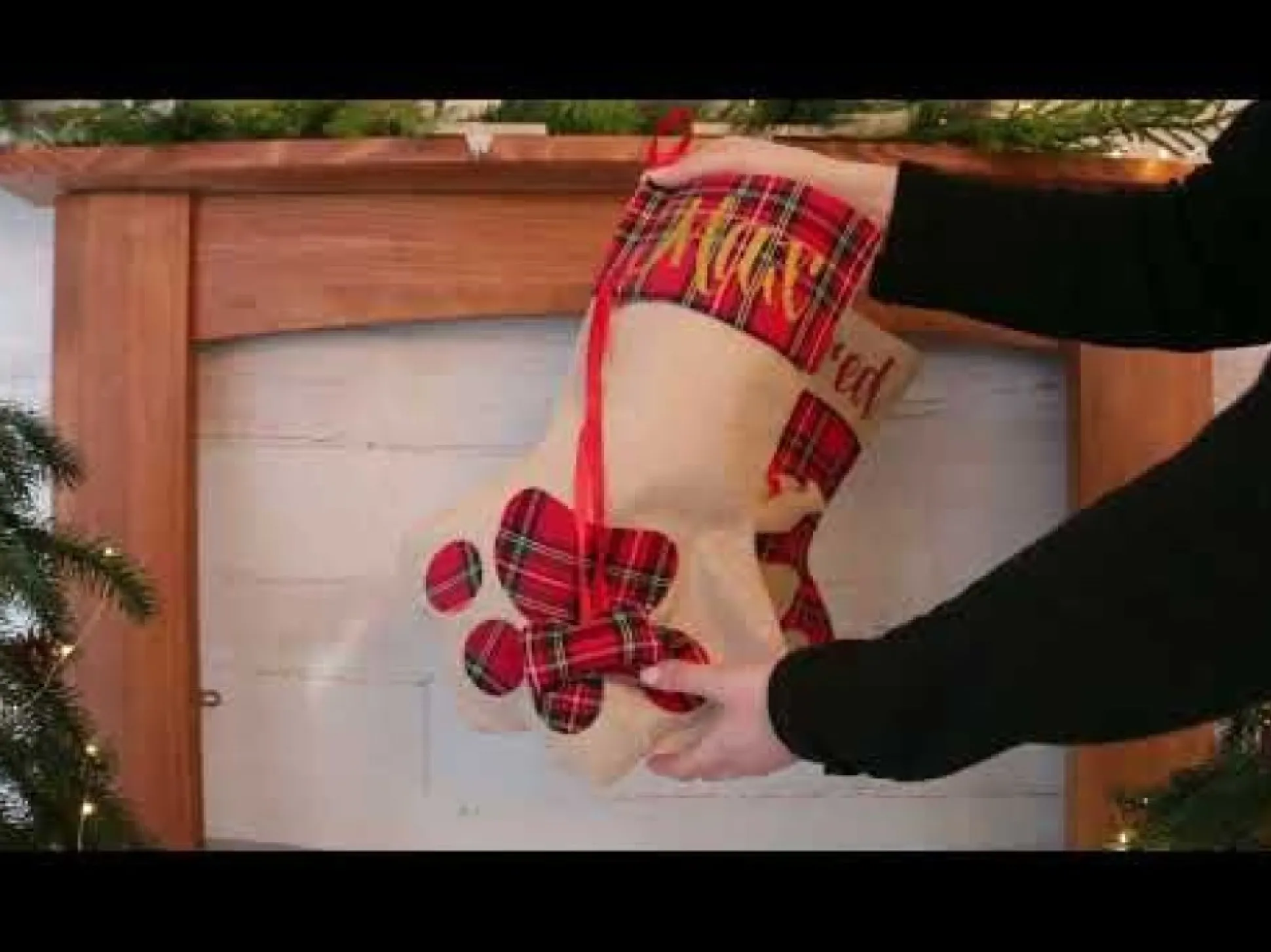 Personalised Tartan Dog Paw Christmas Stocking Personalised Stockings|