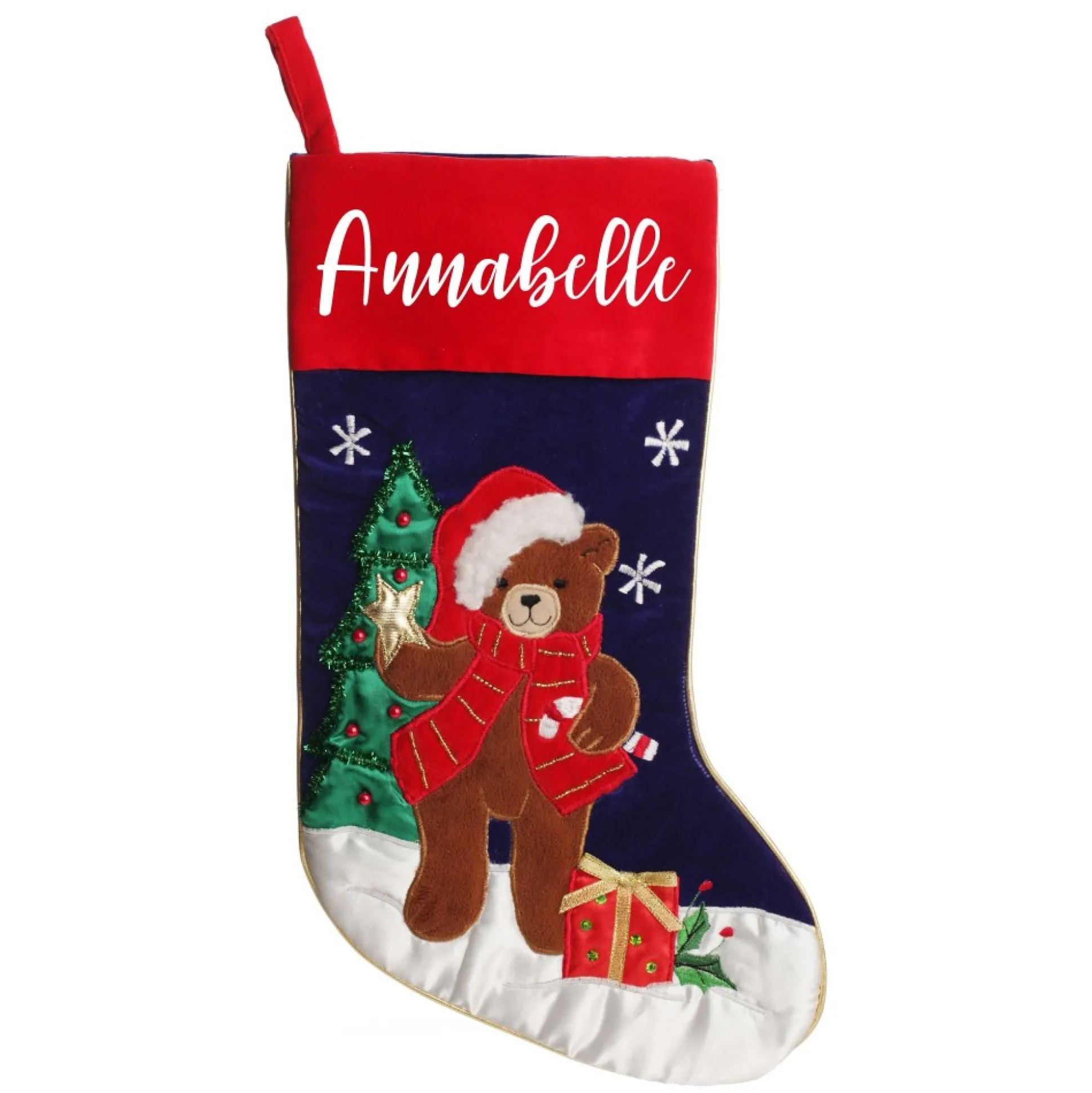 Personalised Teddy Bear Christmas Stocking Personalised Stockings|