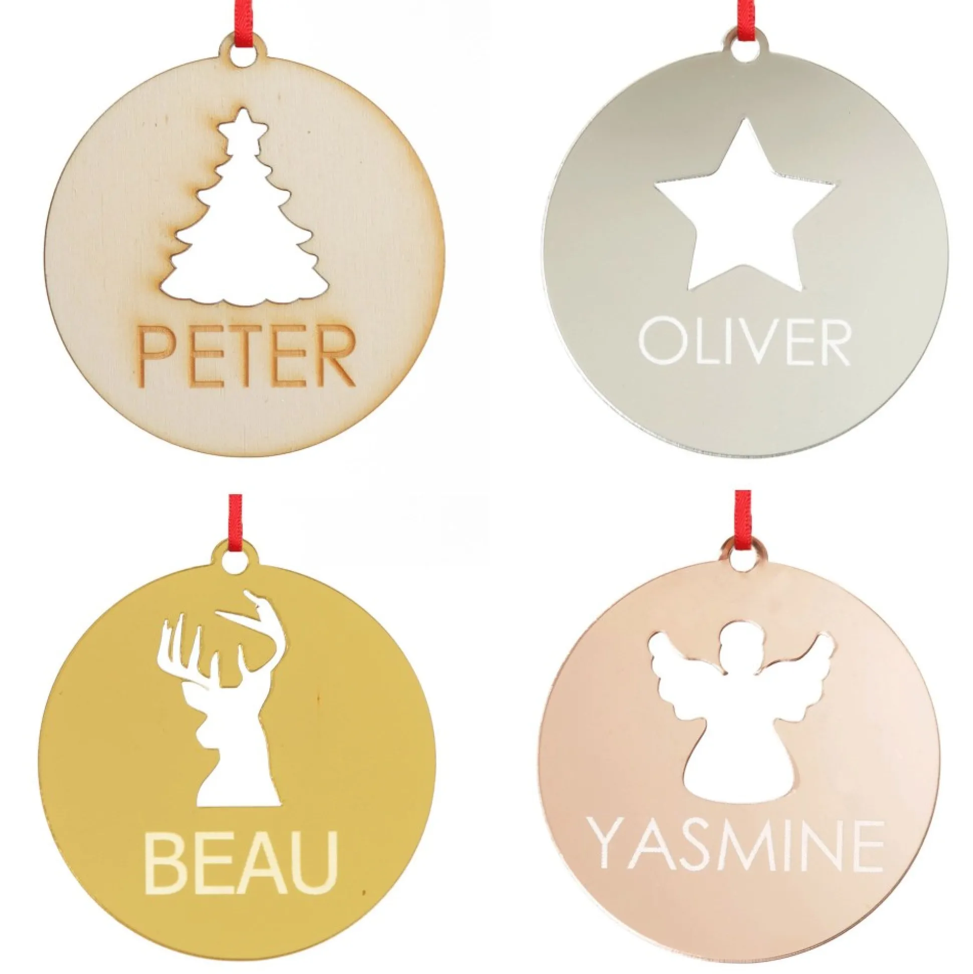 Personalised Tree Cutout Christmas Decoration Personalised Decorations|