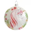 Personalised Unicorn Christmas Disc Glass Hearts And Discs|
