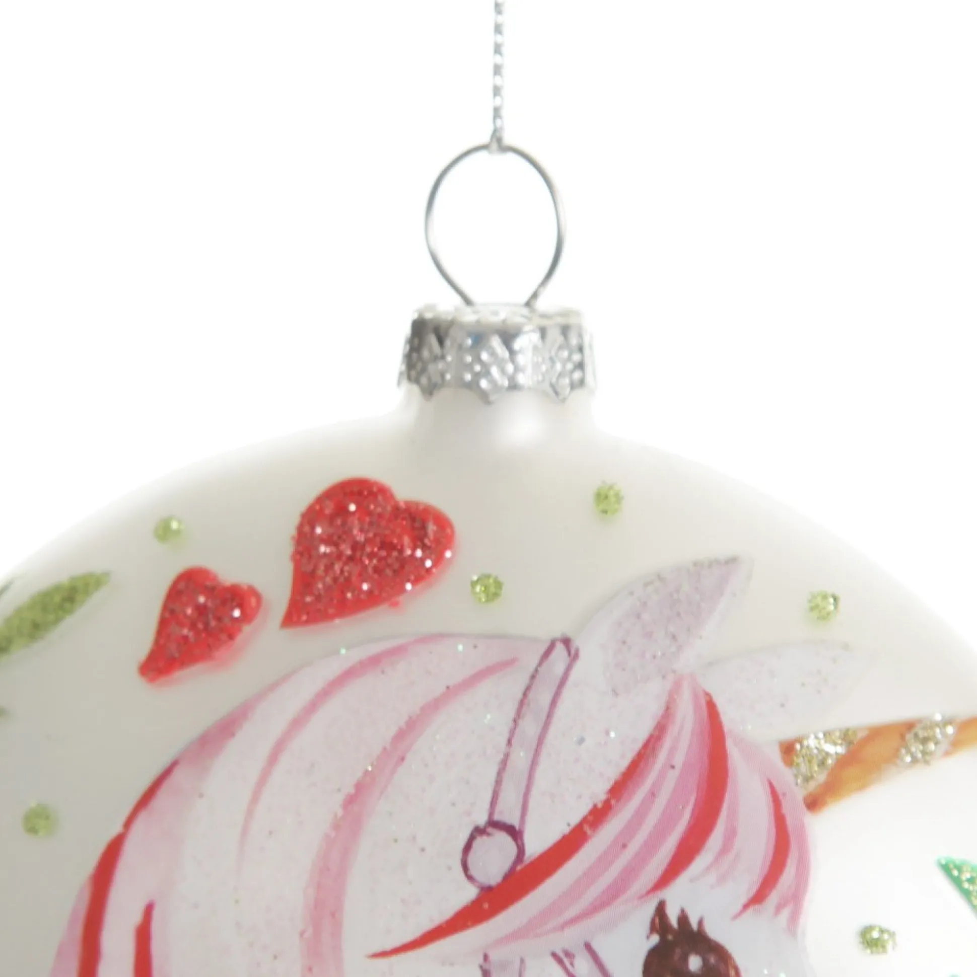 Personalised Unicorn Christmas Disc Glass Hearts And Discs|