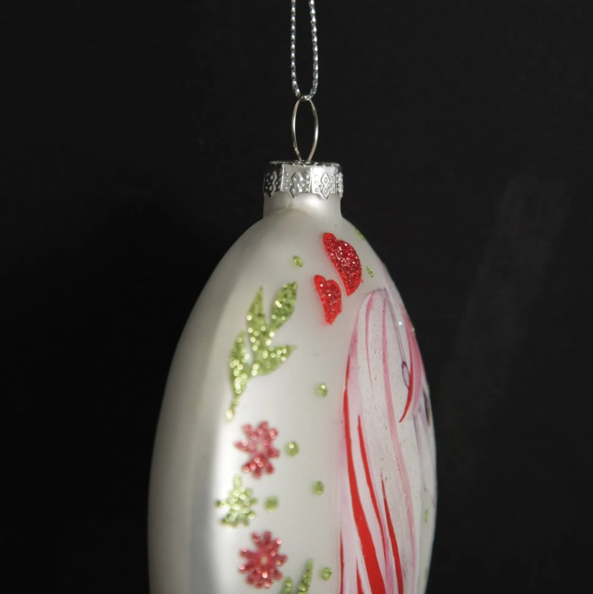 Personalised Unicorn Christmas Disc Glass Hearts And Discs|