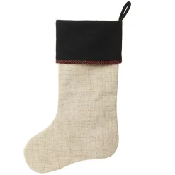 Personalised Vintage Reindeer Christmas Stocking - Black Cuff Personalised Stockings|