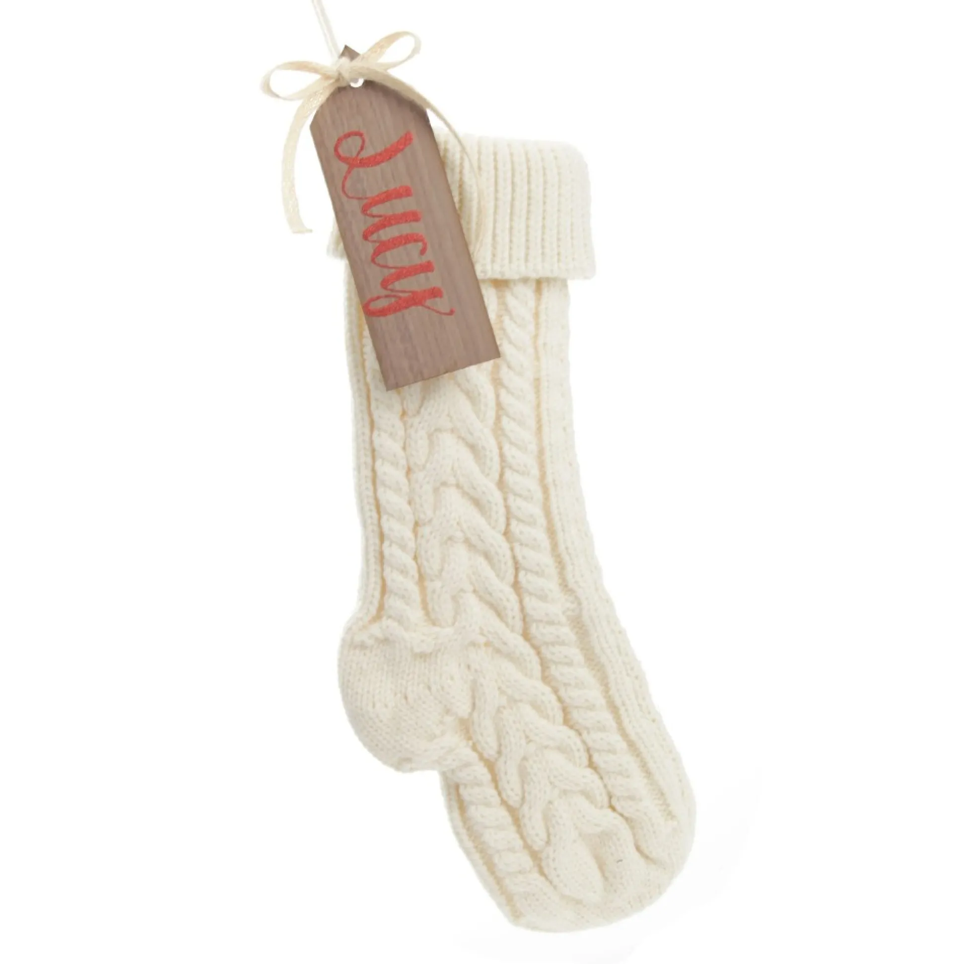 Personalised White Cable Knit Christmas Stocking Personalised Stockings|