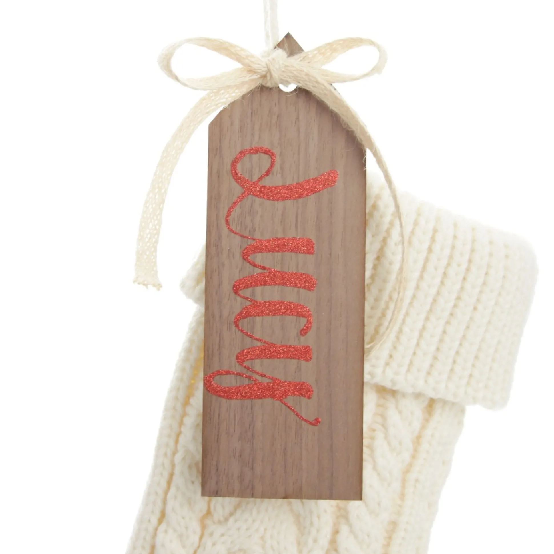 Personalised White Cable Knit Christmas Stocking Personalised Stockings|