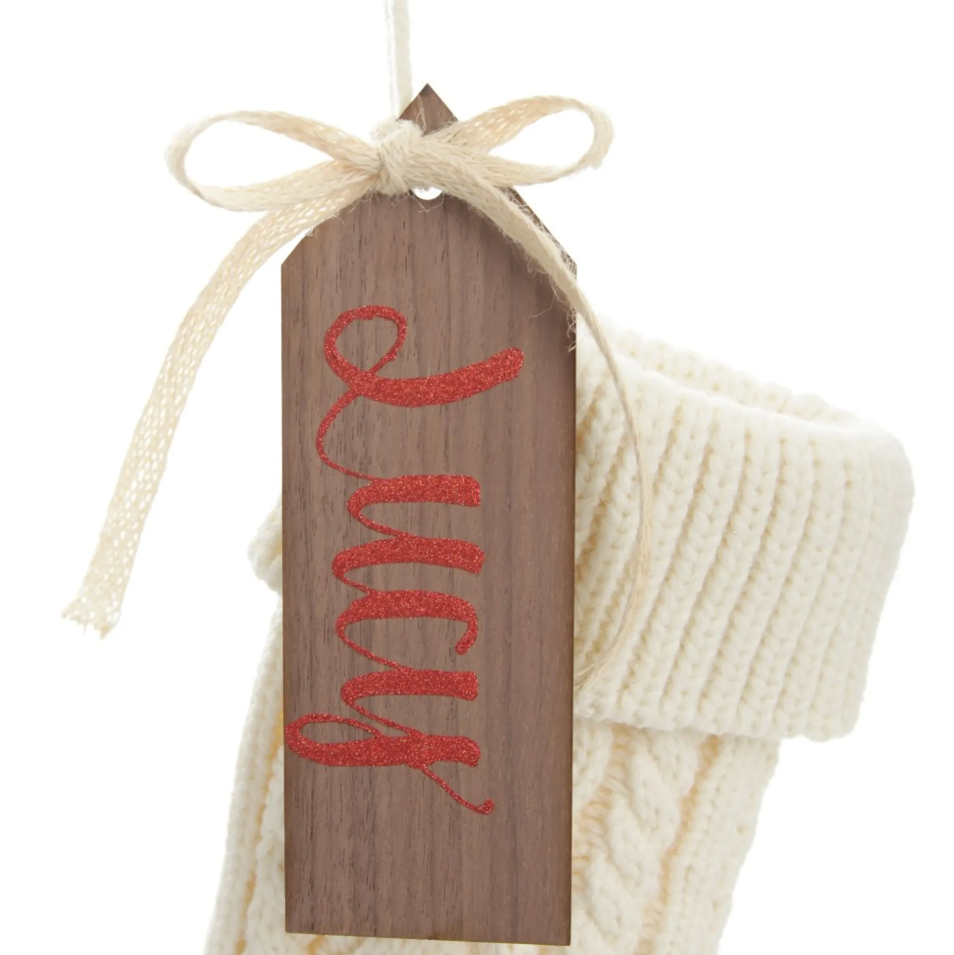 Personalised White Cable Knit Christmas Stocking Personalised Stockings|