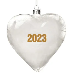 Personalised White Feather Glass Heart - Our First Christmas as Mr & Mrs Glass Hearts And Discs|