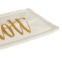 Personalised White Linen Santa Sack Tag Small Personalised Santa Sacks|