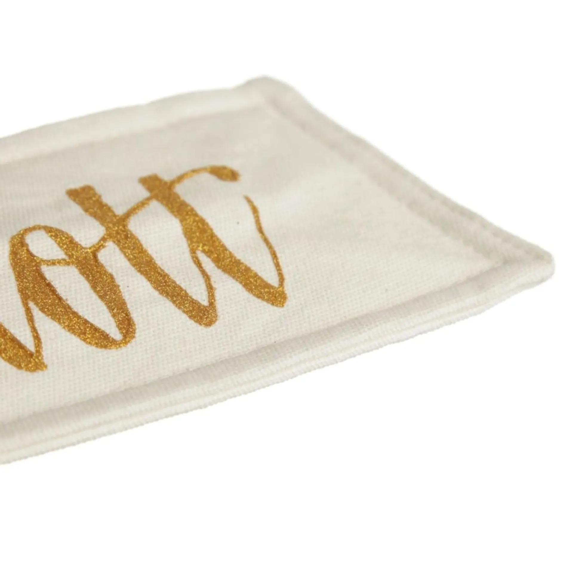 Personalised White Linen Santa Sack Tag Small Personalised Santa Sacks|