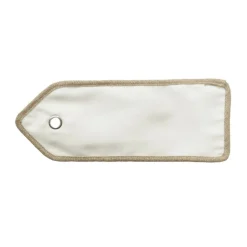 Personalised White Linen Santa Sack Tag with Burlap Piping Personalised Santa Sacks|