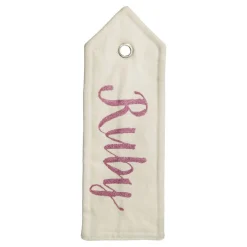 Personalised White Linen Santa Sack Tag Personalised Santa Sacks|