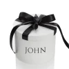 Personalised White Round Gift Box with Black Ribbon Bow Gift Wrap, Boxes, Bags & Tags|
