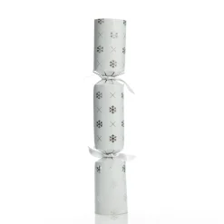Personalised White with Silver Snowflake Bon Bon - Single Christmas Bon Bons|