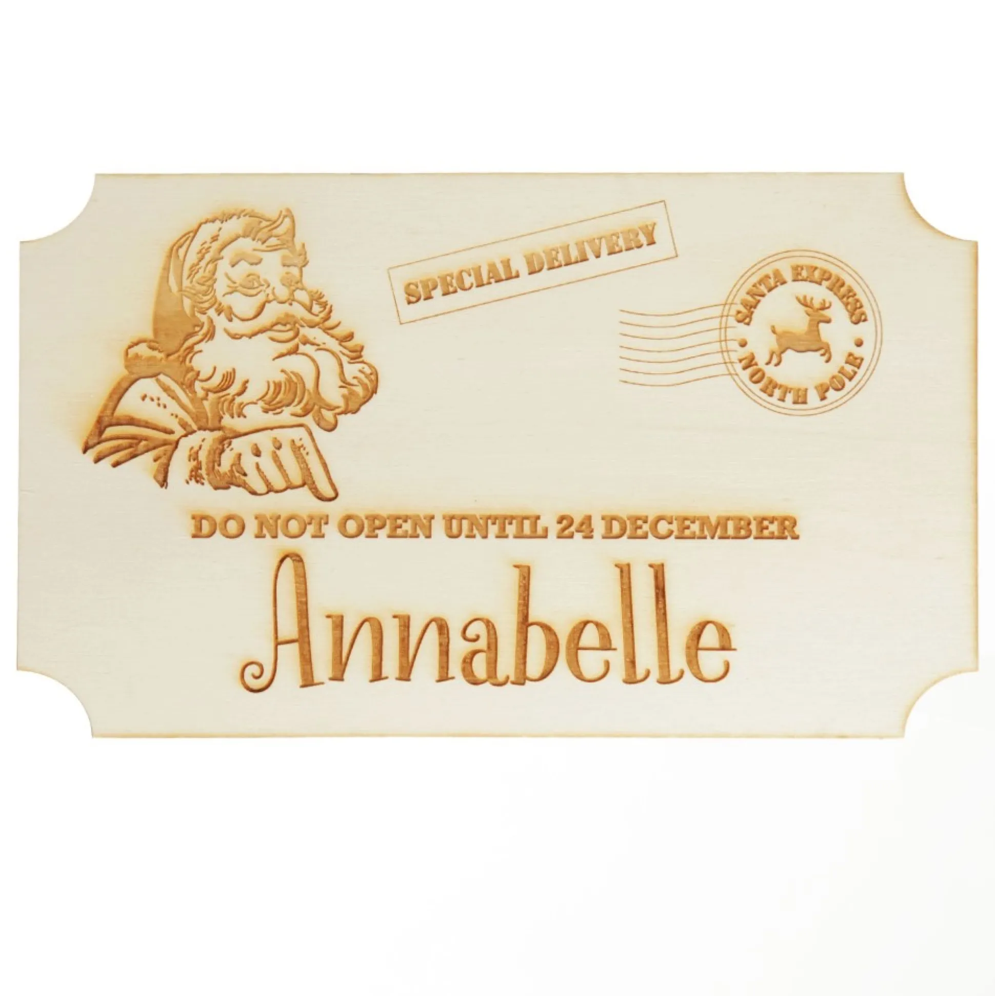 Personalised Wooden Christmas Eve Box with Express Delivery Plaque Christmas Eve Keepsake Boxes|