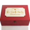 Personalised Wooden Christmas Eve Box with Family Est. Plaque Christmas Eve Keepsake Boxes|