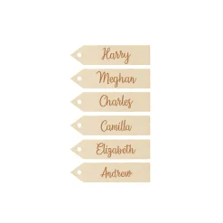 Personalised Wooden Etched Name Tags - Set of 6 Christmas Table Decor|
