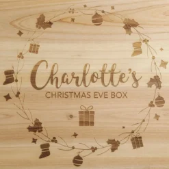 Personalised Wreath Wooden Christmas Eve Box Gift Wrap, Boxes, Bags & Tags|